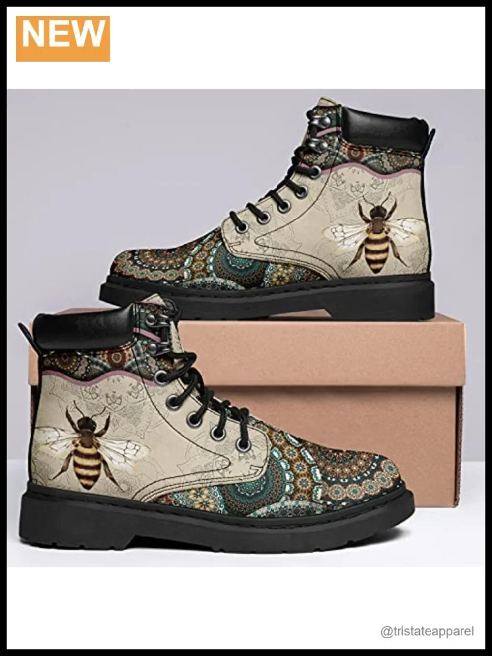 Women's Leather Ankle Boots with Glitter Round Toe Lace-Up Water Resistant Snow
